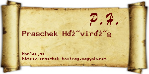 Praschek Hóvirág névjegykártya